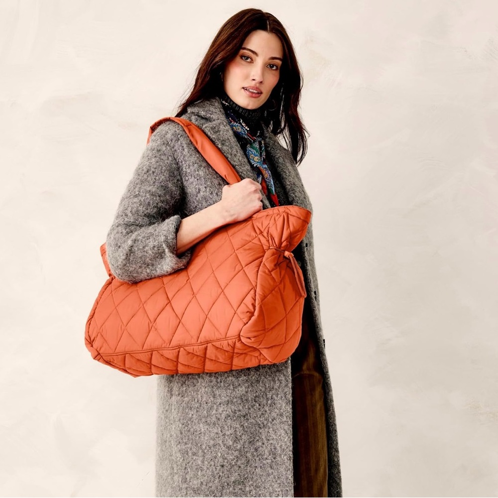 Vera Bradley Orange Quilted Tote Bag
